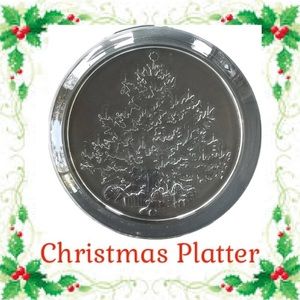 Christmas Platter Tray Serving Dish Cookie Plate Home Interiors Christmas Tree